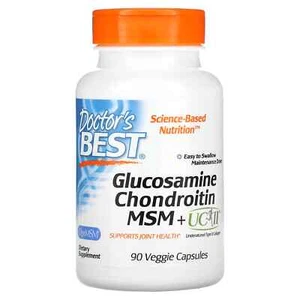 Doctor's Best Glucosamine Chondroitin MSM + UC-II 90 Veg Caps for Joint Health - Picture 1 of 3