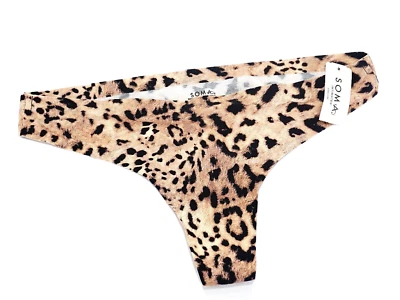 Soma Intimates Enbliss Soft Stretch Thong ~On The Prowl Mini Black~ Size M [NWT] - Image 1 of 3