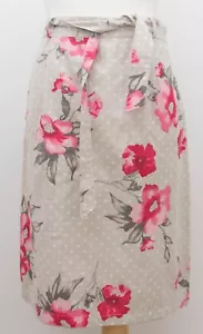 Cotton Linen blend Floral Summer Waist tie Skirt Size 16 UK Pomodoro #S5 - Picture 1 of 10