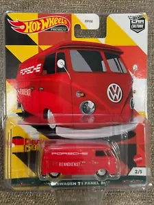 Hot Wheels Deutschland Designs Volkswagen T1 Panel bus,Free Shipping & Protector - Picture 1 of 6