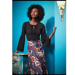 ModCloth Anna Sui Floral Rooted in Retro Bird Bell Sleeve Maxi Dress Size 20 - Picture 1 of 10