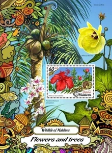 Maldives - 2017 Flowers & Trees - Stamp Souvenir Sheet - MLD17209b - Picture 1 of 1