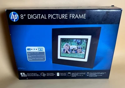 HP 8" Digital Picture Frame df840p1 Espresso Wood Frame New Open Box NOS - Image 1 of 4