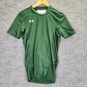 Under Armour Shirt Mens Medium Green Compression Fitted Athletic Short Sleeve - Picture 1 of 8