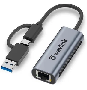 WAVLINK 2.5G USB C y USB 3.0 a Ethernet Adaptador 2 en 1 Gigabit LAN Convertidor - Imagen 1 de 7