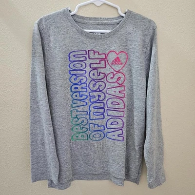 Camisa Adidas Gris/"Mejor Versión de Mí misma" Talla 5 Nueva con Etiquetas Foto 1 de 4