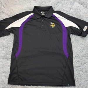 Minnesota Vikings Shirt Mens L Black Football NFL Casual Polo Comfort Preppy - Picture 1 of 11
