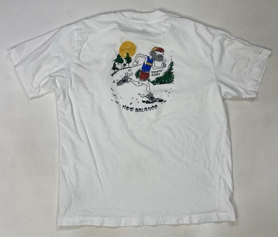 New Balance Movin Easy Fun Cartoon Graphic T-shirt Men Large White Short Sleeve - Image 1 of 4
