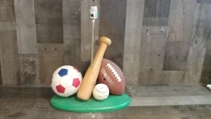 Vintage Sports Table Lamp - Baseball,Football, Soccer Ball, Baseball Bat - Picture 1 of 4