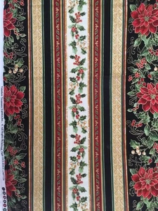 PREMIUM COTTON FABRIC - HOLIDAY STRIP PRINT - TIMELESS TREASURES FABRICS 1/2 YD. - Bild 1 von 5