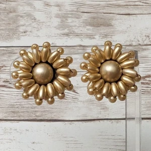 Vintage Ohrclips - ungewöhnliche Farbe Kunstperlen 1" - Bild 1 von 8