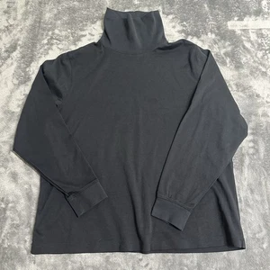 Top donna collo alto manica lunga LL Bean taglia 1X cotone nero regolare - Foto 1 di 14