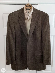 Mens Ralph Lauren Chaps Dark Brown Wool Tweed Sport Coat, Size 44 Long/Tall, EXC - Picture 1 of 5