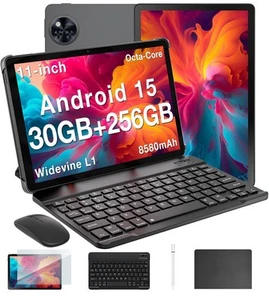 U11 Pro Android 15 Tablet, 11 Zoll Tablet, 30GB+256GB/2TB TF, 8580mAh, Octa - Bild 1 von 9