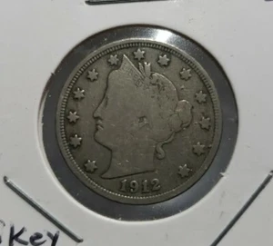 1912 D Liberty Head 5c Key Date Coin VG Problem Free Original Coin. - Bild 1 von 2