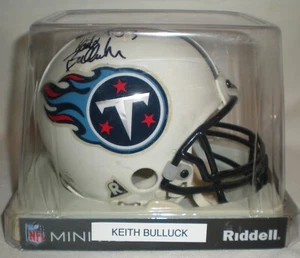KEITH BULLUCK - LB - Tennessee Titans Autographed Mini Helmet Beckett #BN64953 - Picture 1 of 4