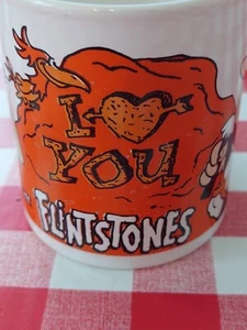Vintage Flintstones Tasse Barney Betty Rubble "I Love You" 1991 Hanna Barbera - Bild 1 von 7