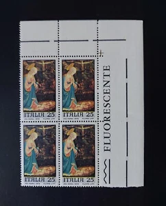 FRANCOBOLLO NATALE 1970 FILIPPO LIPPI QUARTINA ITALIA REPUBBLICA @ MNH @ - Foto 1 di 2