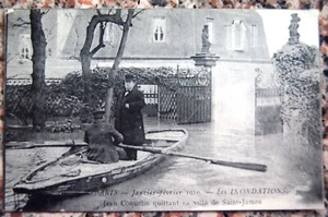 PARIS / INONDATIONS 1910 / JEAN COQUELIN QUITTANT SA VILLA DE SAINT JAMES - Bild 1 von 1