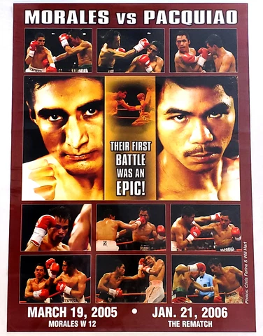 Manny PACQUIAO vs. Eric MORALES 2005 Boxing Photos Collage 19x26 Official POSTER Cover