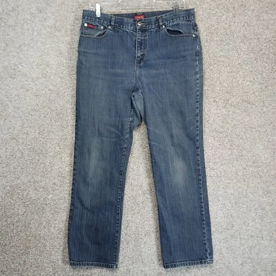 Pantalones de mezclilla Chaps para mujer talla 12 azul pierna recta tiro alto EE. UU. ropa de trabajo Foto 1 de 4