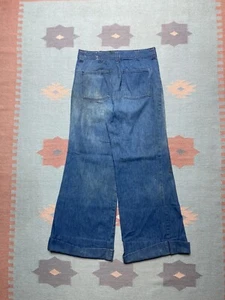 Vintage 70s wrangler bell bottom jeans elephant flare wide leg hippie 30x28 - Picture 1 of 11