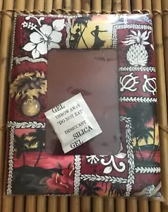 Nuevo en paquete - Marco de fotos de escritorio pictórico hawaiano rojo/dorado/blanco 3,5 x 5 pulgadas - Imagen 1 de 1