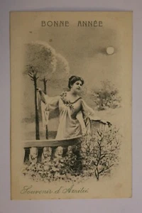 Carte Postale Ancienne animée Bonne Année - Picture 1 of 1