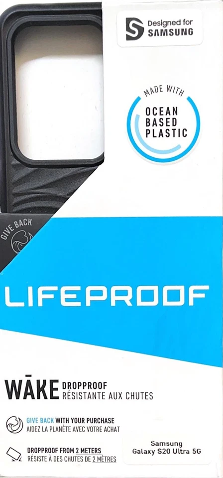 Black LifeProof Wake Series Case for Samsung Galaxy S20 Ultra 5g Ship