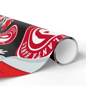 NBA Wrapping Paper, Atlanta Hawks Holiday Gift Wrap Roll, Basketball Sports Fans - Picture 1 of 8