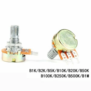 WH148 Linear Mono Potentiometer B1K 2K 5K 10K 20K 50K 250K to 1MΩ/Ohm Shaft 15mm - Picture 1 of 2