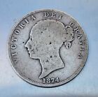 Large Old Silver Coin ~ Sterling Silver ~  Half Crown ~ 1874 ~ 13.2G
