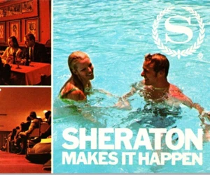 Vintage c1970s Sheraton Hotels Motor Inns Multi View Unposted Panorama Postcard - Picture 1 of 3