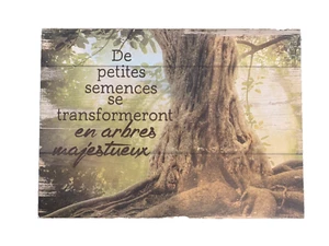 GiftCraft Wooden Decorative Sign Majestic Tree French - Picture 1 of 4