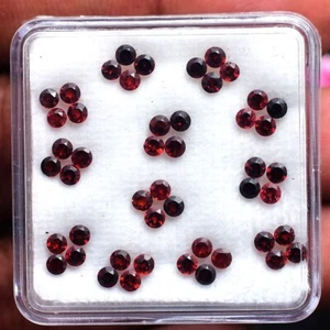 48 Pcs Natural Mozambique Garnet 2.50mm Round Cut Untreated Loose Gemstones Lot - Picture 1 of 4