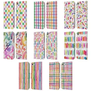 OFFICIAL NINOLA COLORFUL GEOMETRIC LEATHER BOOK CASE FOR APPLE iPOD TOUCH MP3 - Picture 1 of 14