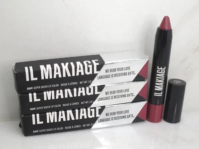 IL MAKIAG RAVE SUPER SHEER LIP COLOR #454 SAMUI 0.08 OZ  LOT OF 3 BLACK BOX  - Image 1 of 4