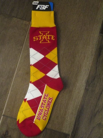 NCAA IOWA STATE ISU CYCLONES ARGYLE CREW SOCKS   NEW Cover