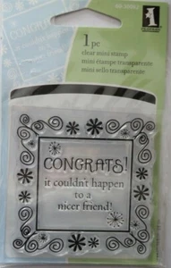 Inkadinkado congratulazioni mini fiori timbro trasparente timbro carte artigianato - Foto 1 di 1