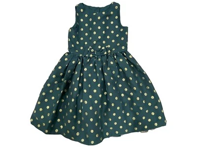 Vestido de Fiesta Gymboree Navidad/Vacaciones Verde Lunares Dorados, Niña’s/Talla 7 Foto 1 de 4