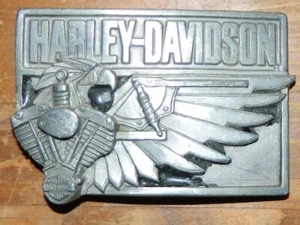 VINTAGE 1989 Motor Harley Davidson Cycles Born in the USA Biker Belt Buckle - Picture 1 of 4