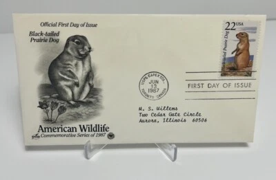 US FDC 1987 Black-Tailed Prairie Dog American Wildlife  - Image 1 of 2