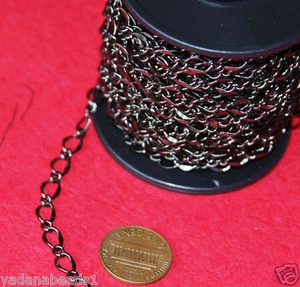 32ft spool of Gunmetal Plated hammered chain 5X8mm - Picture 1 of 1