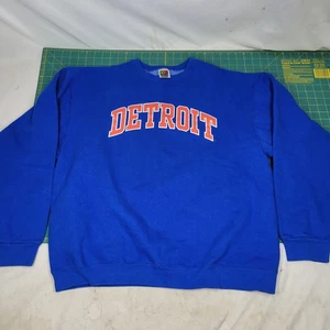 Vintage 90s Detroit Pistons Blue XL Crew Neck Sweatshirt  - Bild 1 von 10