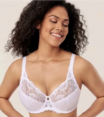 Sujetador Berlei para mujer clásico de encaje con aros sin moldear 16E blanco Y5568 nuevo con etiquetas precio de venta sugerido por el fabricante $65 Foto 1 de 4