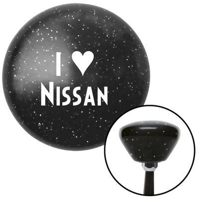 White I <3 for NISSAN Black Retro Metal Flake Shift Knob w/ M16x1.5 Insert Auto - Image 1 of 4