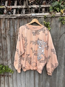 Vintage Reebok long sleeve t-shirt 90s retro sportswear peach orange size XL - Picture 1 of 5
