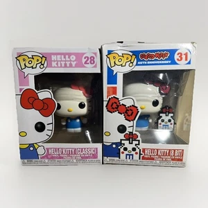 Funko Pop Lot Hello Kitty Classic #28 and 8-Bit #31 Vinyl Figure Open Boxes! - Picture 1 of 4