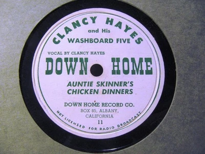 CLANCY HAYES Washboard Five Nobody Knows When you're/ Auntie Skinner's DOWN HOME Foto 1 de 2