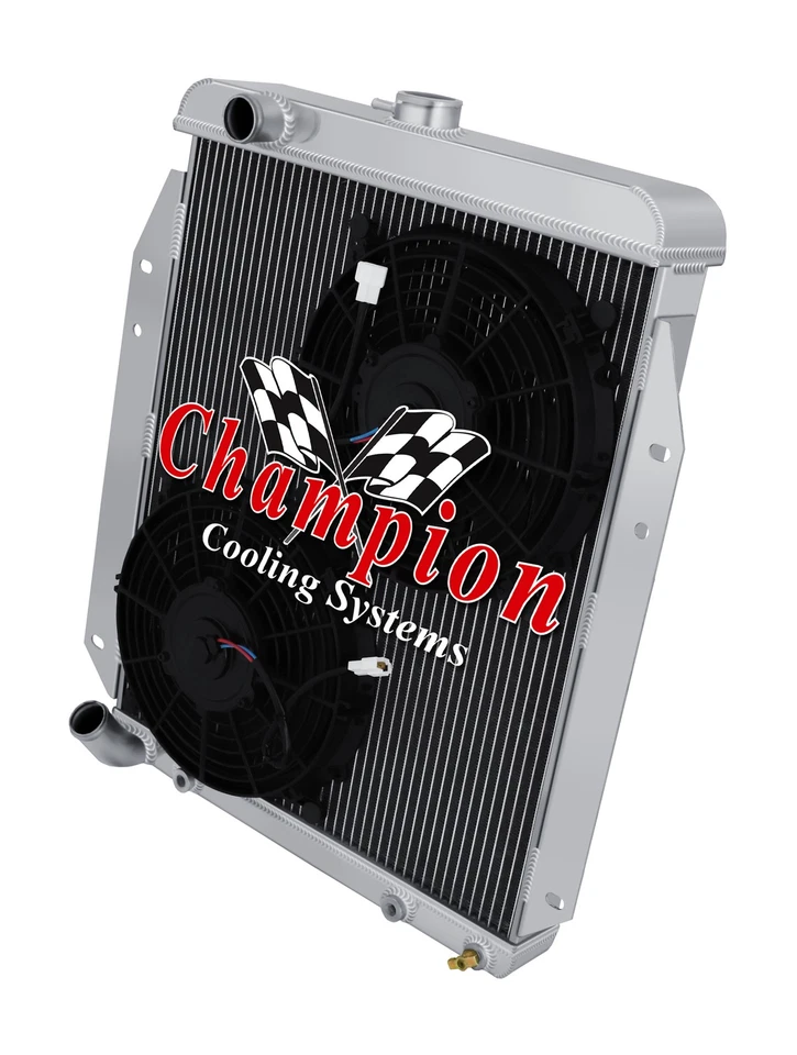 Controlador superior radiador ER Champion 3 filas, ventiladores de 10" para camioneta Dodge A100 1964-1970 Foto 1 de 4